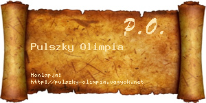 Pulszky Olimpia névjegykártya